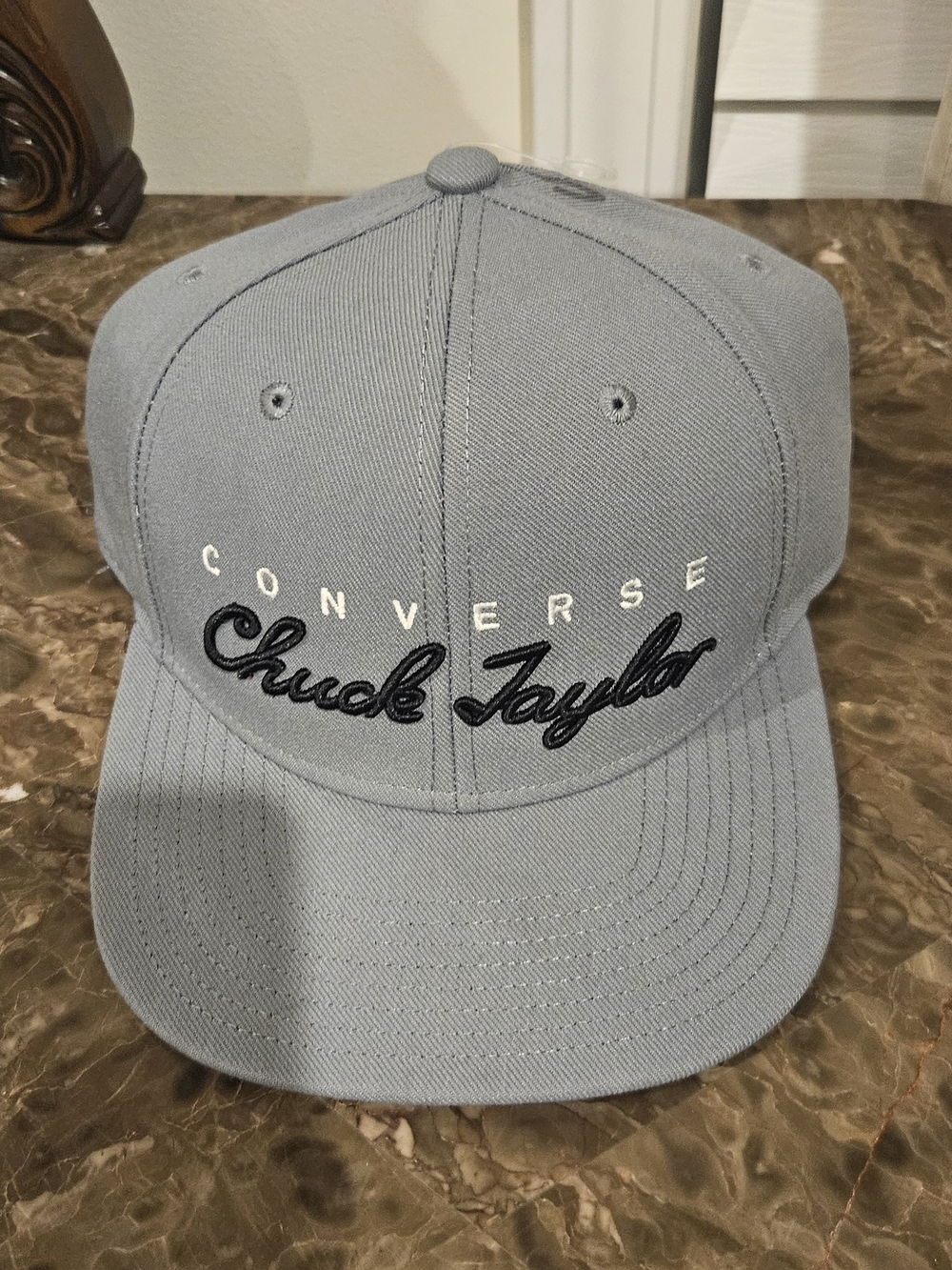 Converse Men's Light Gray Chuck Taylor Script Snapback Hat